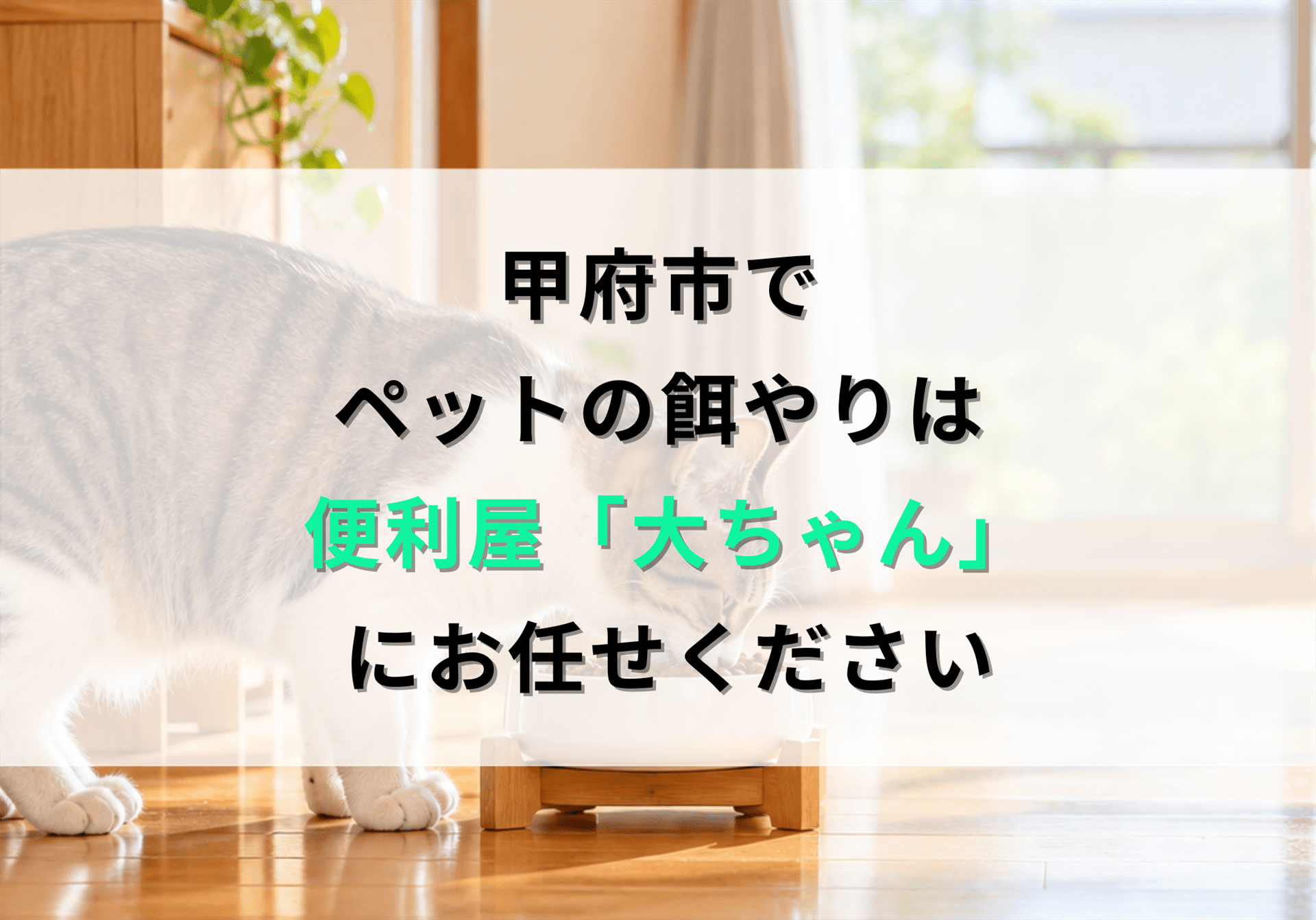 甲府市でペットの餌やりにお困りなら便利屋「大ちゃん」におまかせください